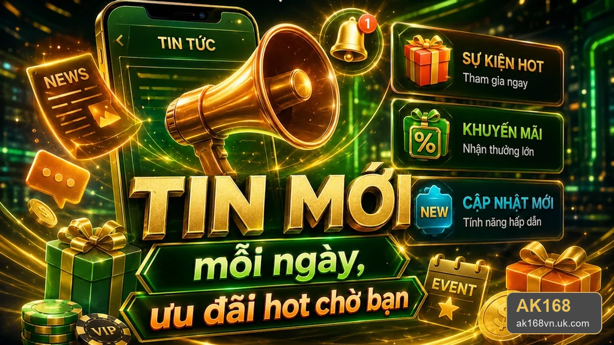 Khuyến mãi AK168: Tin mới, ưu đãi và điều kiện nhận thưởng gắn với xác minh tài khoản, bảo vệ thông tin cá nhân – ak168vn.uk.com